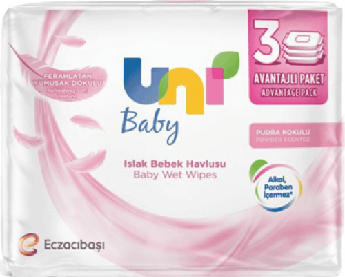 Uni Baby Pudra Kokulu  Islak Havlu 52 Li