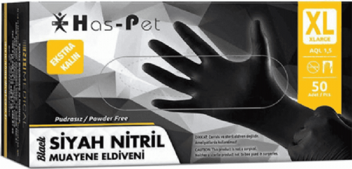 Haspet Siyah Nitril Ex.Kalın Eld. Xl 50Li