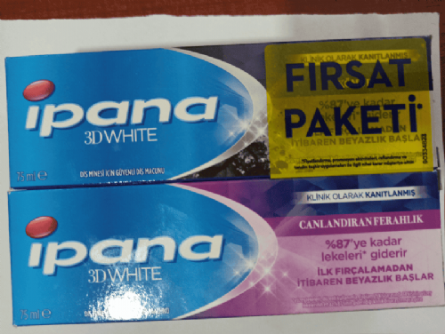 İpana Diş Macunu 75 Ml 3 Whıte 1+1 Kömür+Can Ferah