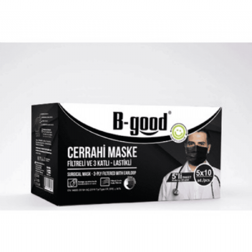 B-Good Cerrahi Maske 5Li Paket 50Li Siyah