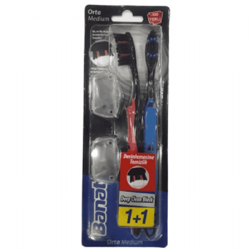 Banat Deep Clean Siyah 1+1 Diş Fırçası