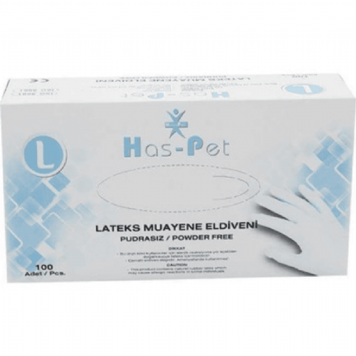 Haspet Pudrasız Lateks Eldiven Large 100 Lü
