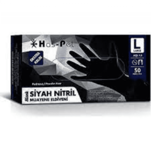 Haspet Siyah Nitril Ex.Kalın Eld. Large 50 Li
